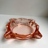Pink glass ashtray 70s