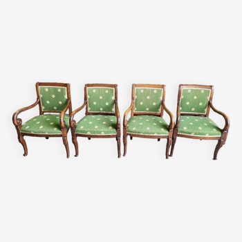 Series of 4 empire style armchairs