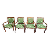 Set of 4 Empire style armchairs with cross