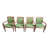 Set of 4 Empire style armchairs with cross