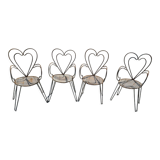 Heart-shaped iron garden chairs