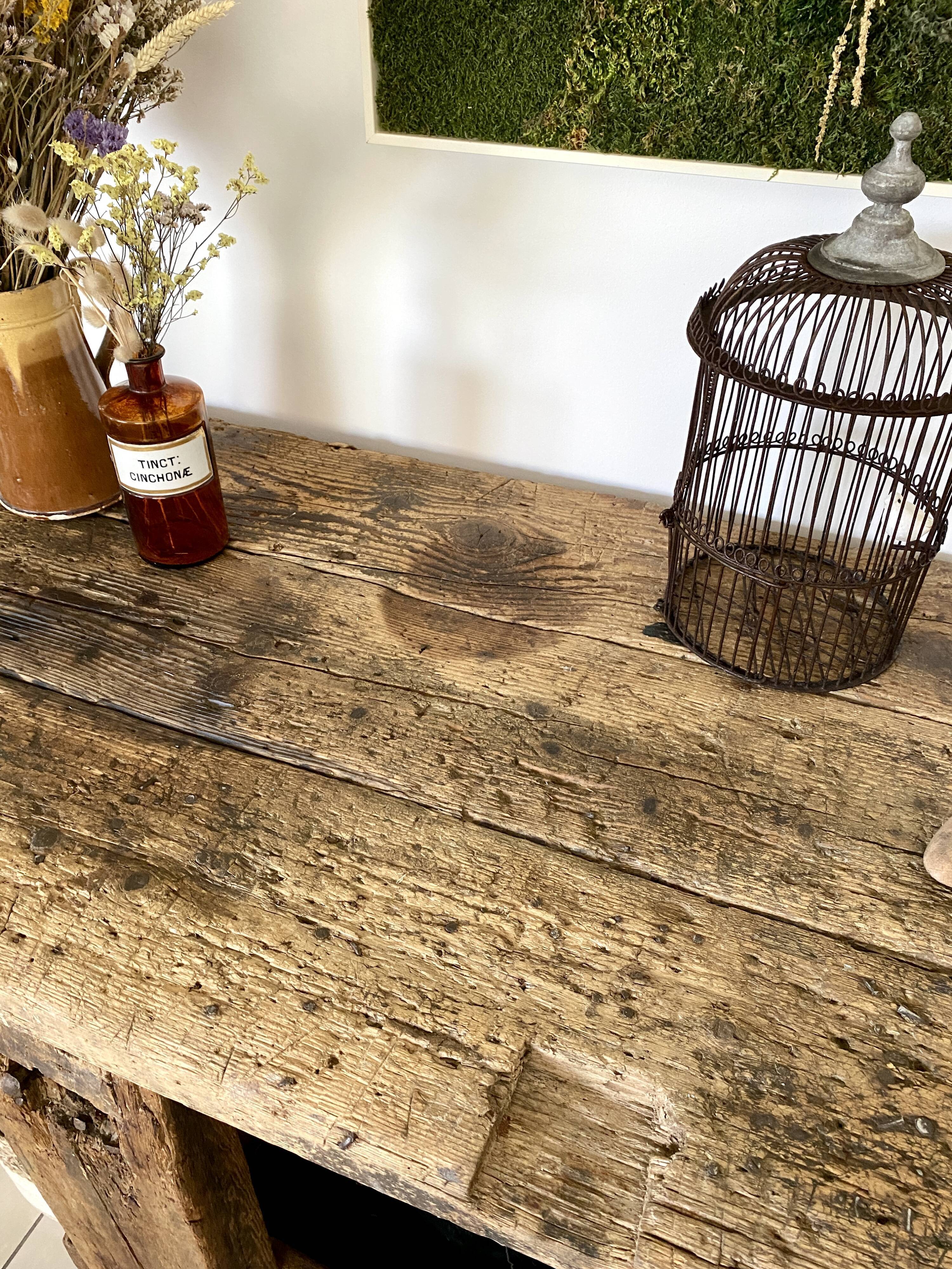 Old wooden workbench