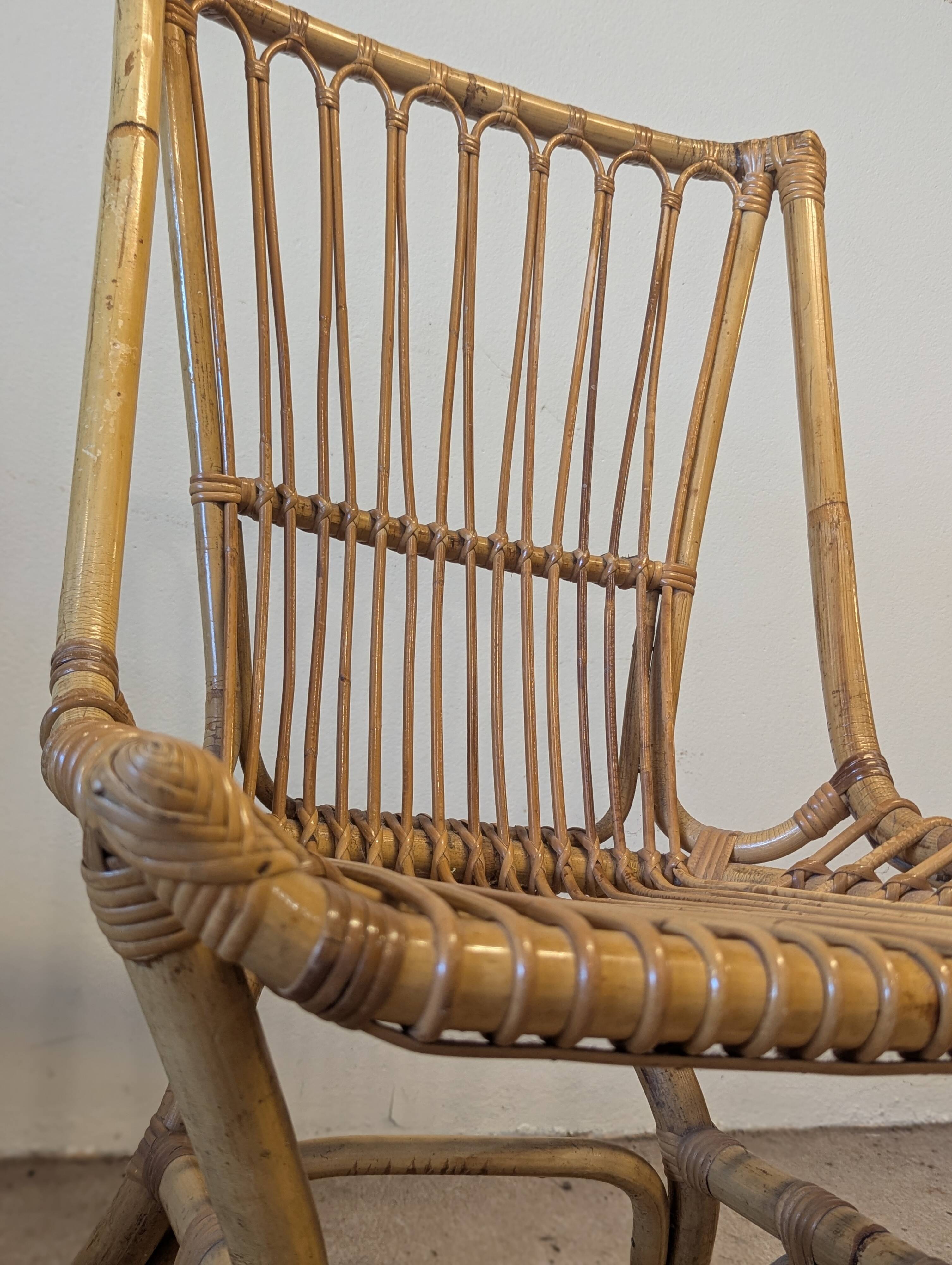 Pair of vintage rattan chairs – 1960s-1970s
