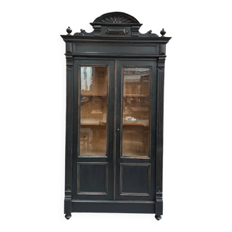 Napoleon III display case in patinated oak