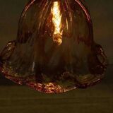 Suspension Murano ambre vintage Honsel, lampe en verre italienne