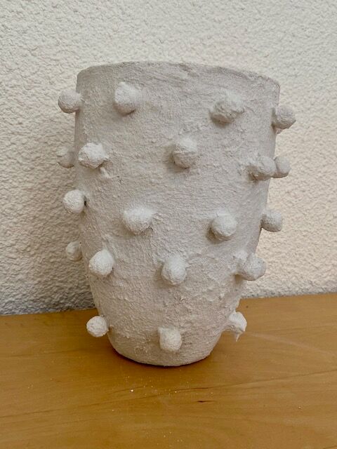 Vase vintage relooké blanc