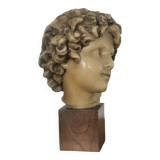 Wax head on “art deco” wooden base