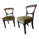 Ensemble de 2 chaises victoriennes à dossier ballon avec assises vertes