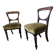 Ensemble de 2 chaises victoriennes à dossier ballon avec assises vertes
