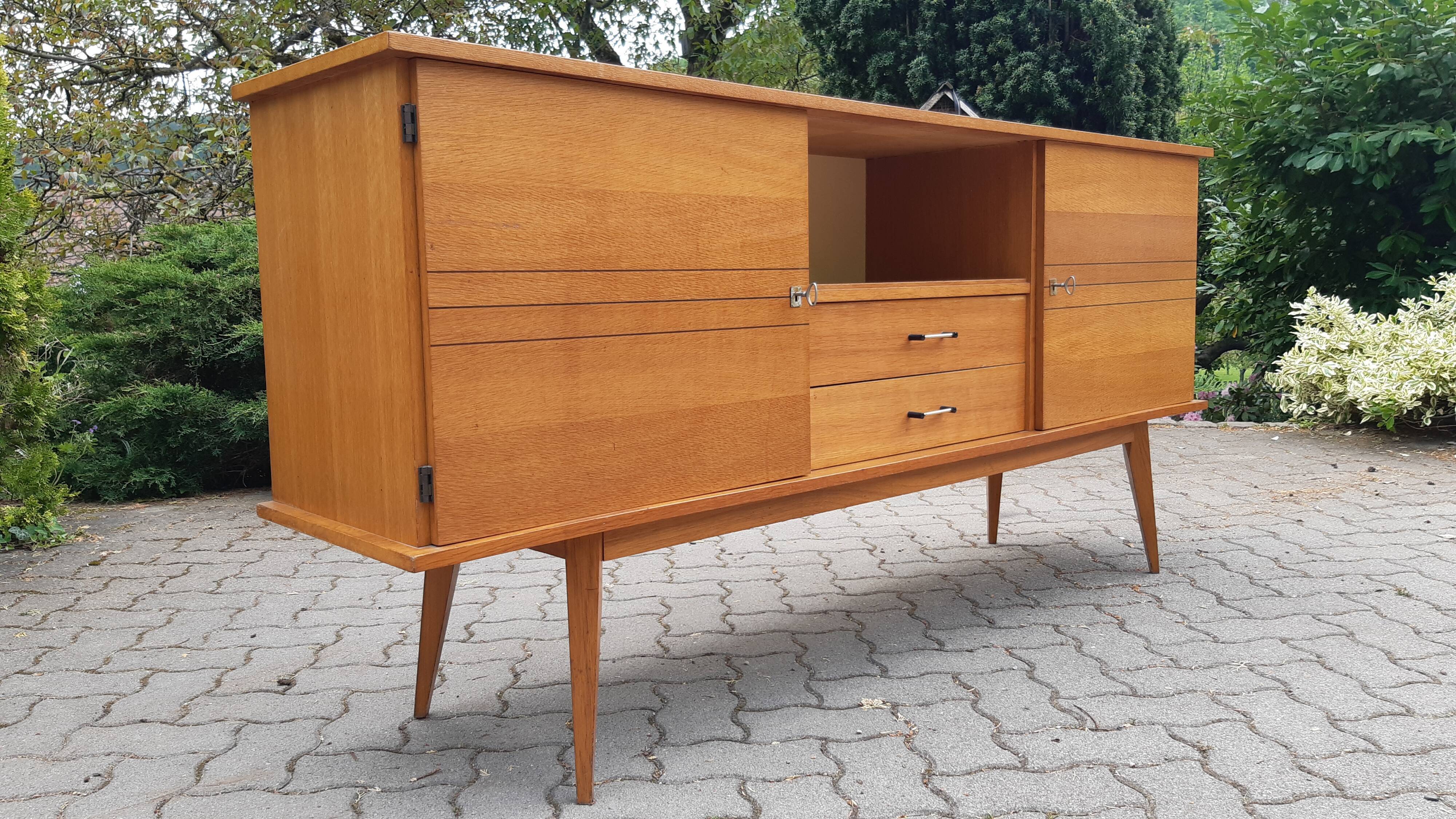 Enfilade vintage chêne clair 1950