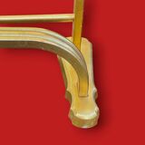 Vintage wall-mounted coat rack in anodised gold aluminium with hat holder.