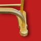 Vintage wall-mounted coat rack in anodised gold aluminium with hat holder.