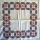Household linen, embroidered tea tablecloth, 6 napkins, circa 1960