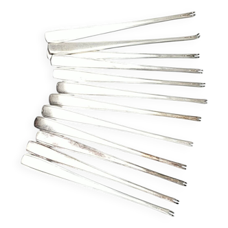 Christofle silver-plated lobster forks (curettes).