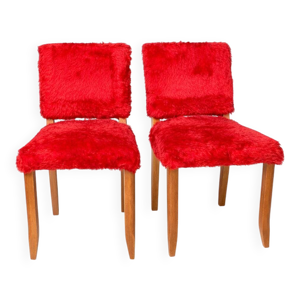 Paire de chaises vintage - rouge 1950