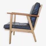 Fauteuil danois en teck et chêne du milieu du siècle, années 1950
