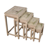 Four lacquered and painted living room coffee tables