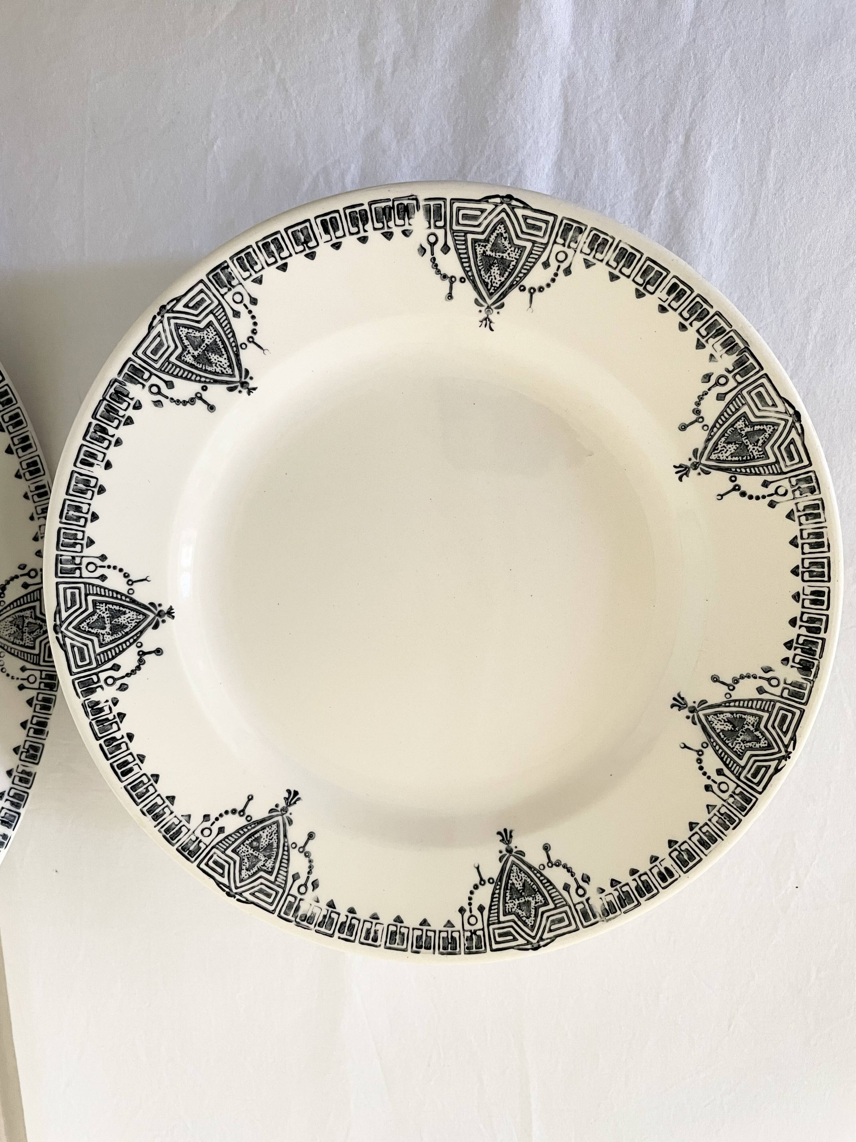 Flat ironstone plates bft 19th century