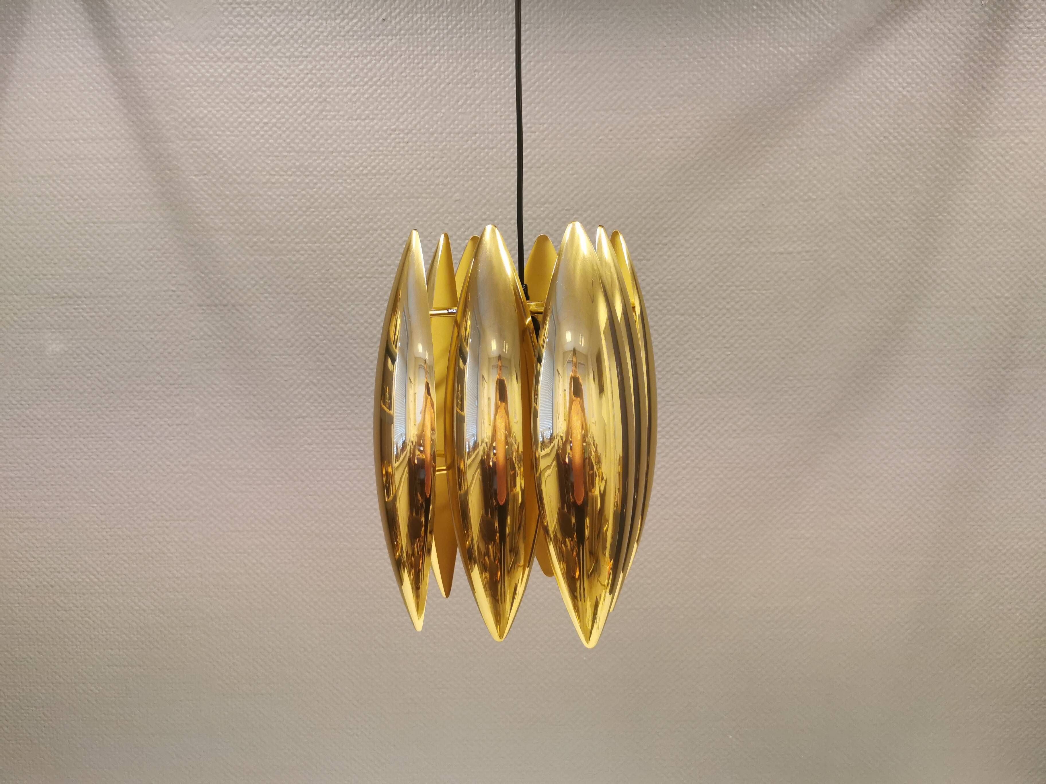 Kastor lamp in brass, designed by Jo Hammerborg in 1969 and produced by Fog og Mørup.