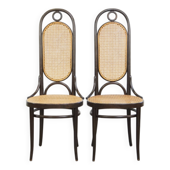 Set of 2 Vintage Bentwood "Long John" Thonet Design High Dining Chairs
