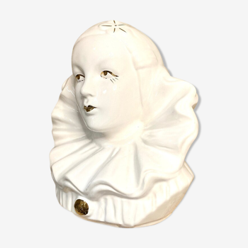 Bust of Pierrot in ceramic