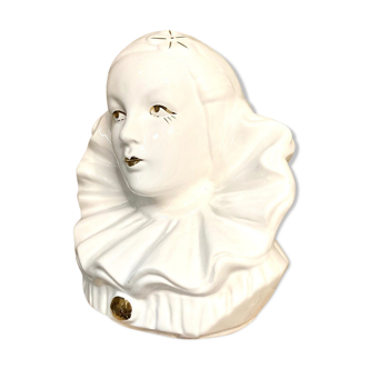 Bust of Pierrot in ceramic