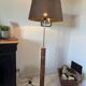 Metal and wood floor lamp