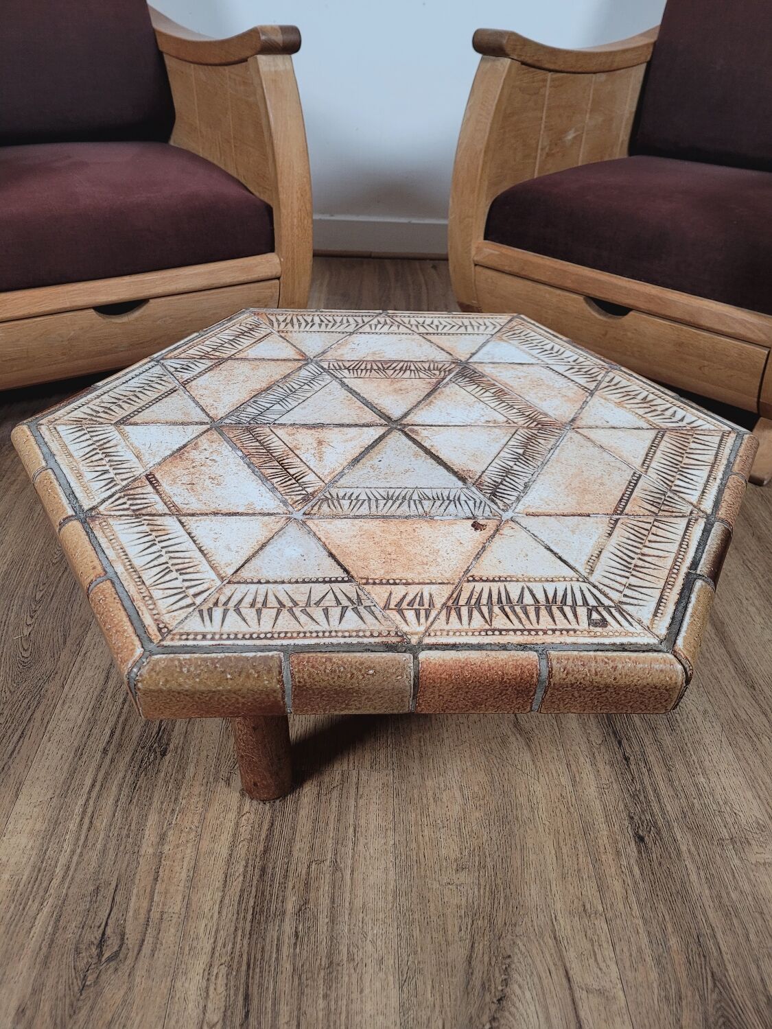 Vintage design Roger Capron coffee table