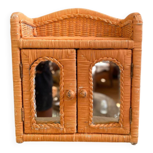 Armoire murale vintage - rotin