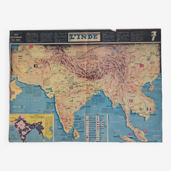 Poster / Map India 1940's