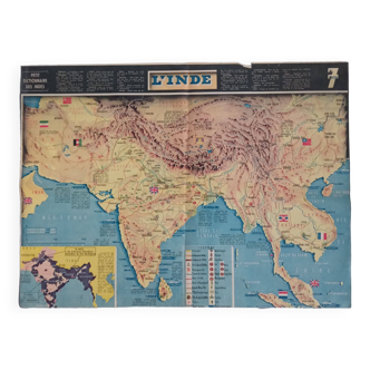 Affiche / Carte Inde 1940's