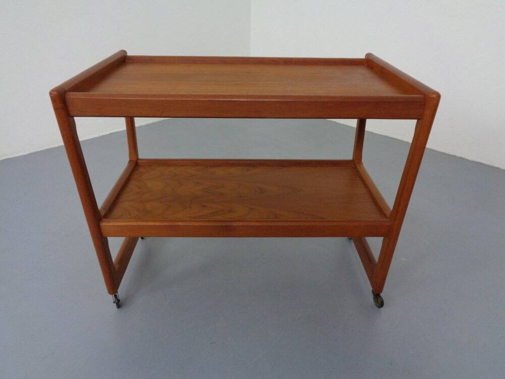 Teak Bar Cart by Holger Georg Jensen for Kubus, Denmark, 1960s