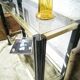 Vintage wooden console and smoked glass