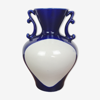 Ultramarine blue vase - decorative handles