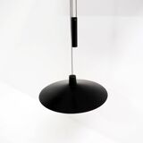 Rare, Height-Adjustable Black Metal Lamp from the 1950s