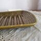 Khaki asparagus dish in vintage Sarregemines France slip