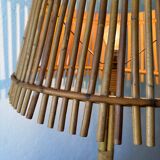 50s rattan plant stand floor lamp
