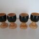 4 Pinocchio wooden egg cups Italy New