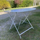 Round folding metal table – circa 1950