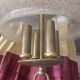 Vintage chandelier in granite glass