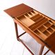 Vintage Scandinavian Sewing Table with Wheels and Basket