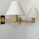 Pair of vintage adjustable wall lights, solid brass, Sweden 1970