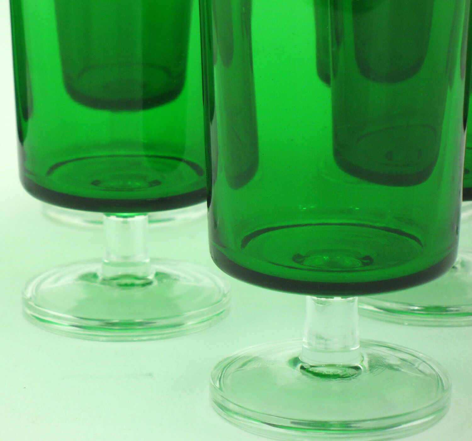 7 bottle green walking glasses - Cavalier Luminarc France 70