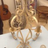 Lustre fer forgé blanc ancien 4 branches