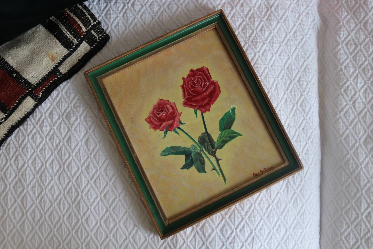 Oil on panel vintage roses