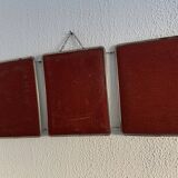 Vintage 1950s triptych barber dressing table mirror brick - 27 x 67 cm