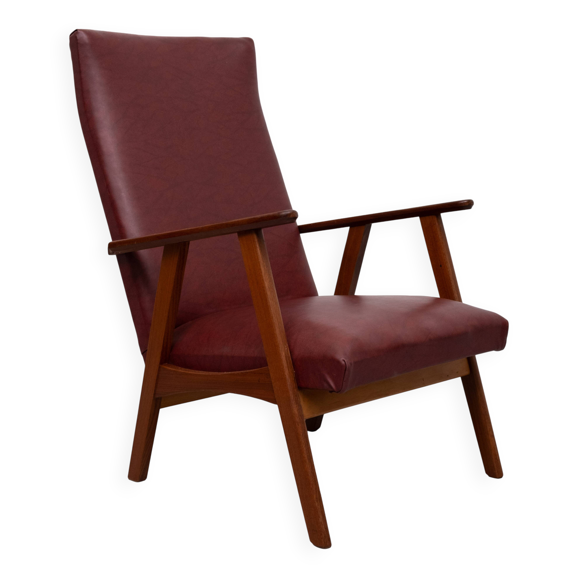 Teak High Back Lounge Chair 1960s Holland