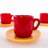 Set of ceramic mugs, Italian design, 1980s, made in Italy