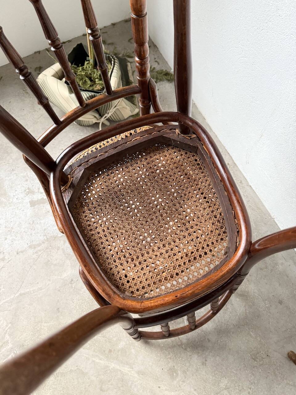 Set of 4 Fischel cane bistro chairs