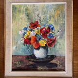 Painting, oil on canvas - "Bouquet of flowers"